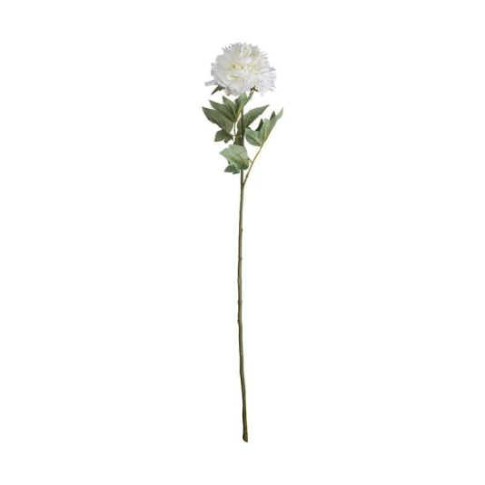 Peony Flower Stem in Classic White
